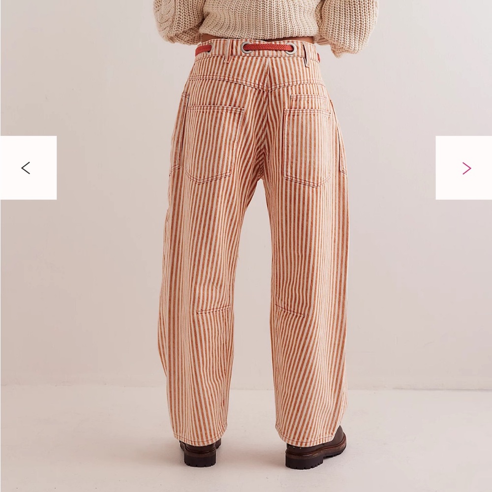 Free People We The Free Moxie Railroad Low-Slung Jeans 24 Color: Citrus NWT - Picture 3 of 7
